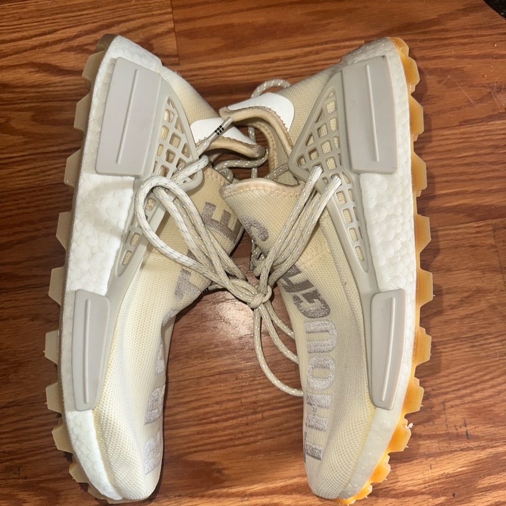 adidas human race Cream and Gray Sneakers - Picture 5 of 8